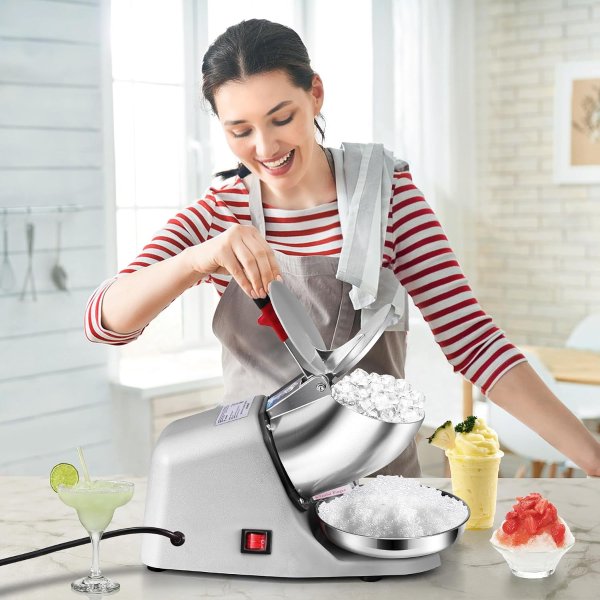 VIVOHOME Electric Ice Shaver 143 lbs/hr Snow Cone Maker with Ice Pick for Home Commercial