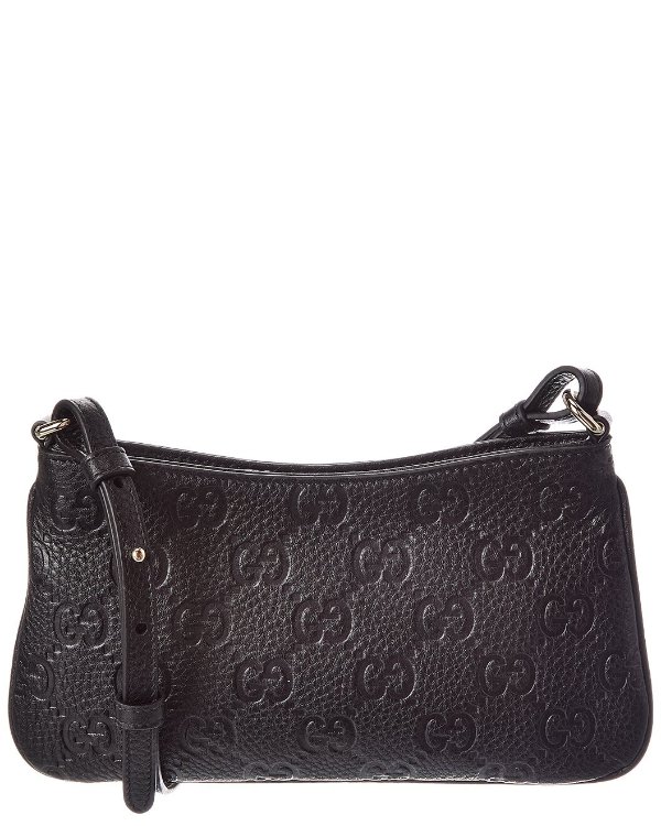 GG Emblem Super Mini Leather Shoulder Bag