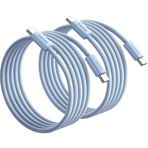 LISEN USB C to USB C Cable 240W Fast Charging 6.6FT 2-Pack