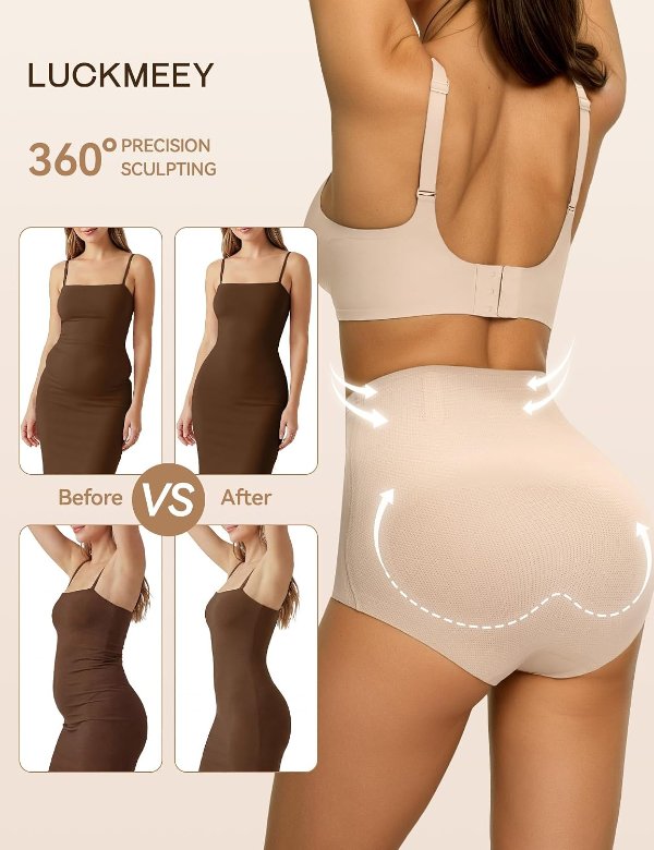 LUCKMEEY Tummy Control Seamless Shaping Briefs