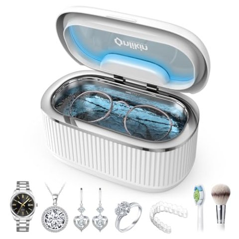 onlikin 45KHz Ultrasonic Jewelry Cleaner 35W 20oz 304 Stainless Steel