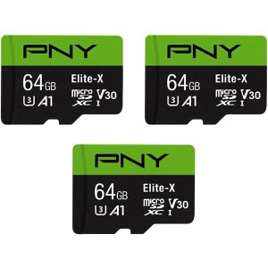 PNY  EliteX 64GB microSDXC U3 V30 存储卡 3件