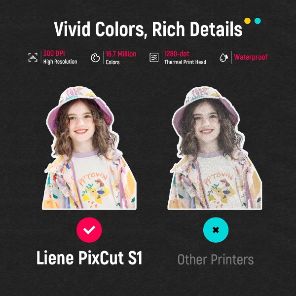 Liene PixCut S1 标签照片打印切割一体机 300DPI