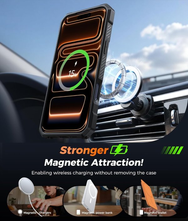 FNTCASE 360 Spin Magnetic Stand Case for iPhone 18 Pro Max / 17 Pro Max