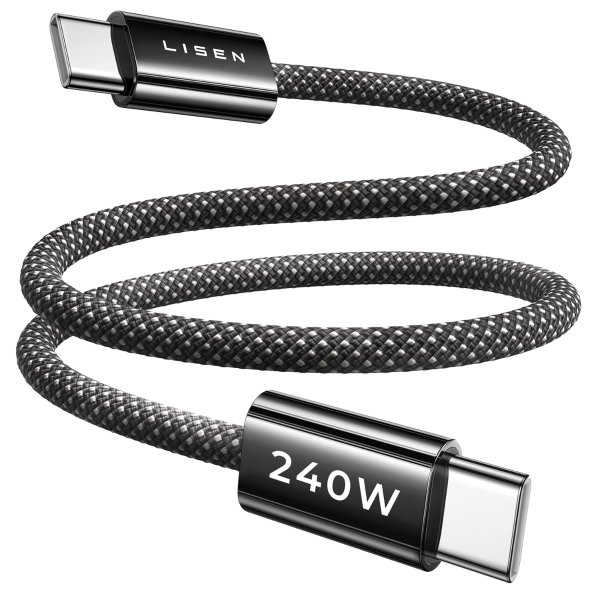  240W Short USB C to USB C Cable 1.5FT 2-Pack