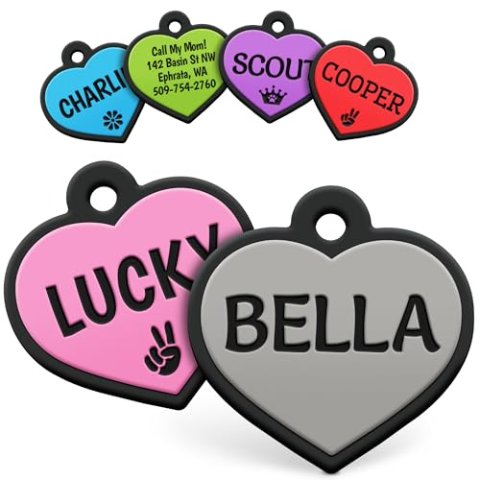 GoTags Silicone Personalized Silent Engraved Pet Tag