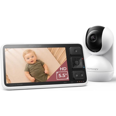 Momcozy No WiFi Baby Monitor 5.5-Inch 1080P Full HD Smart Notifications