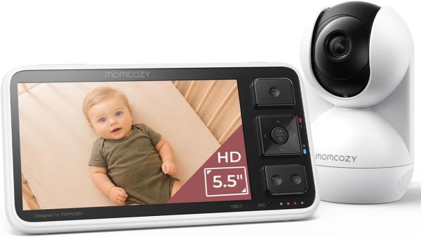 Momcozy 无WiFi婴儿监视器 5.5英寸1080P 智能预警