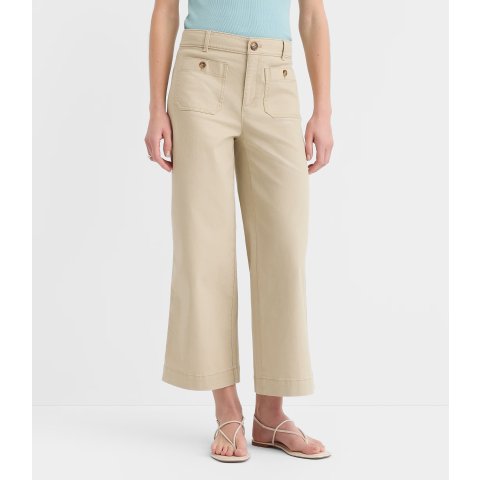LOFTPalmer Wide Leg Crop Twill Pants