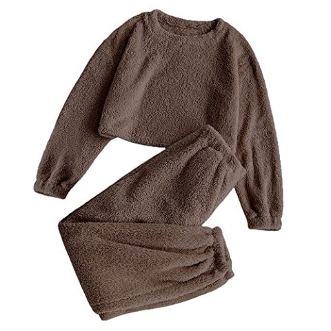 ZAFUL 女士羊羔绒家居服套装 长袖两件套