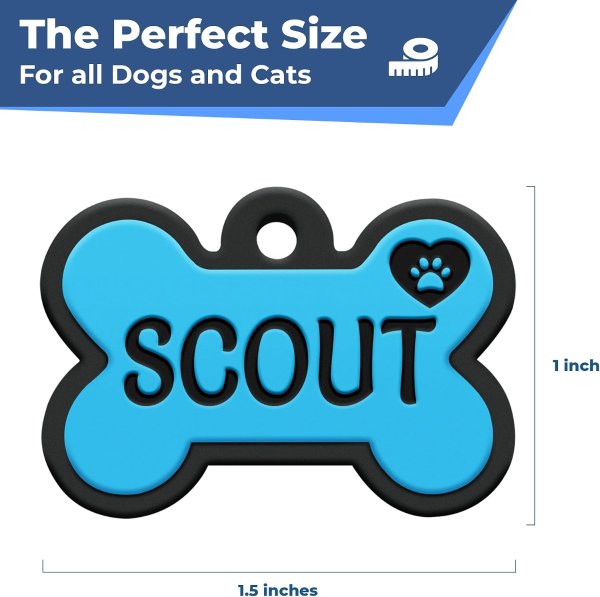 GoTags Personalized Engraved Silent Silicone Dog Tag