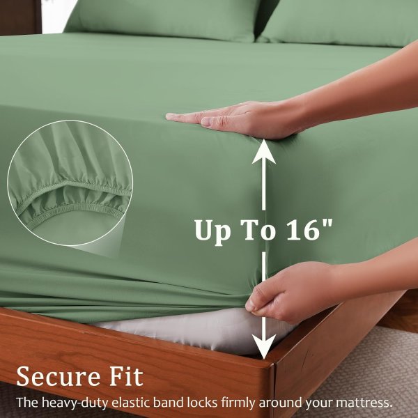 ChicView 4-Piece Hotel Luxury Breathable Microfiber Queen Sheet Set Deep Pocket