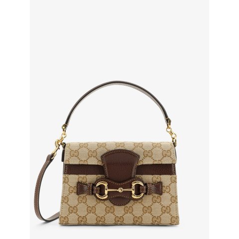 GucciGucci Horsebit Duomo GG帆布手袋 米色