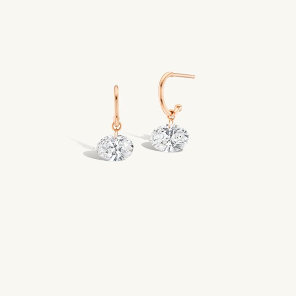 Sophie Ratner Jewelry 1 Carat Oval Diamond Earring 14K Gold