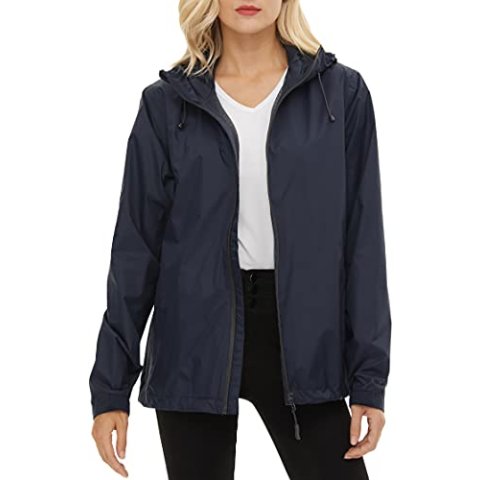 LeSies Women's Lightweight Waterproof Rain Jacket S