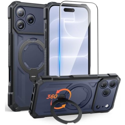 FNTCASE for iPhone 18 Pro/17 Pro 360 Magnetic Stand Case