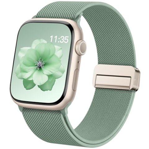 Stretchy Magnetic Sport Loop Band Compatible with Apple Watch Series 49mm 45mm 44mm 42mm 41mm 40mm 38mm Adjustable Strap