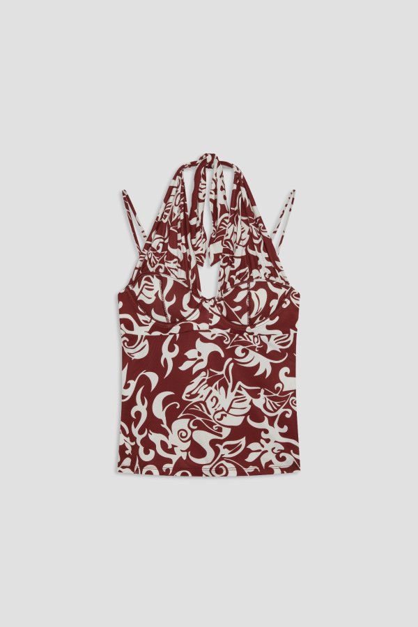 Vittoria Red Hawaiian Halter Top