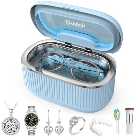 onlikin 45KHz Ultrasonic Jewelry Cleaner 20oz 304 Stainless Steel