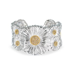 Buccellati Blossoms 雏菊钻石手镯 银镀金黄 S码