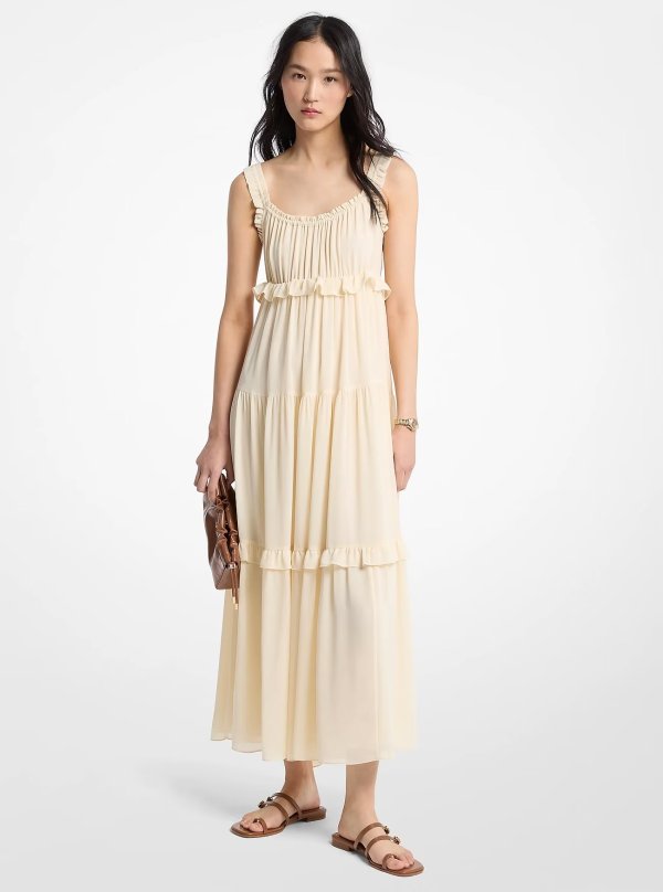 Ruffled Georgette Maxi Dress