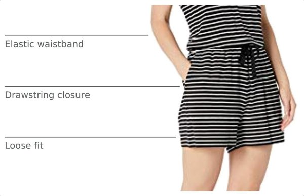Amazon Essentials Women's Short Sleeve Scoop Neck Romper with Elastic Waist Casual Summer