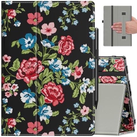 VORI Slim Folding Case for Amazon Kindle Fire HD 10 (13th/11th Gen) with Stand and Hand Strap