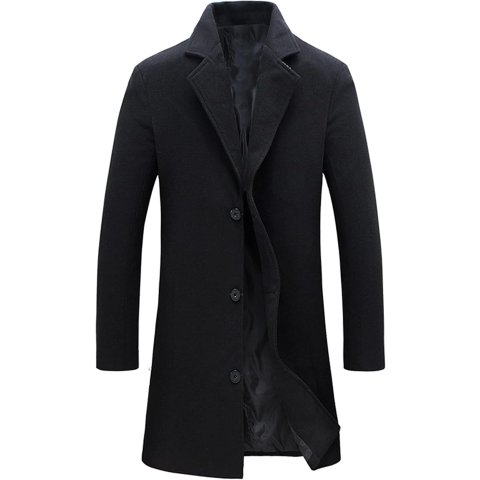 Springrain Men s Wool Blend Single Breasted Pea Coat