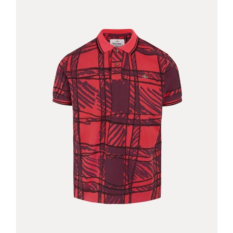 Classic Polo Scribble Check Short-Sleeve Cotton Piqué