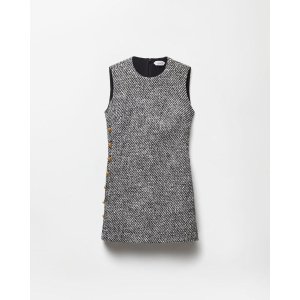 Versace 羔羊毛粗花呢无袖连衣裙