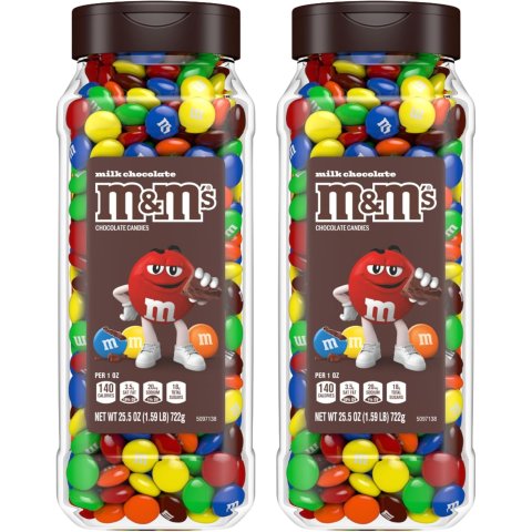 MMSWorld Milk Chocolate Candy Bulk Jars 25.5 oz Each, 2 Count (Pack of 5)