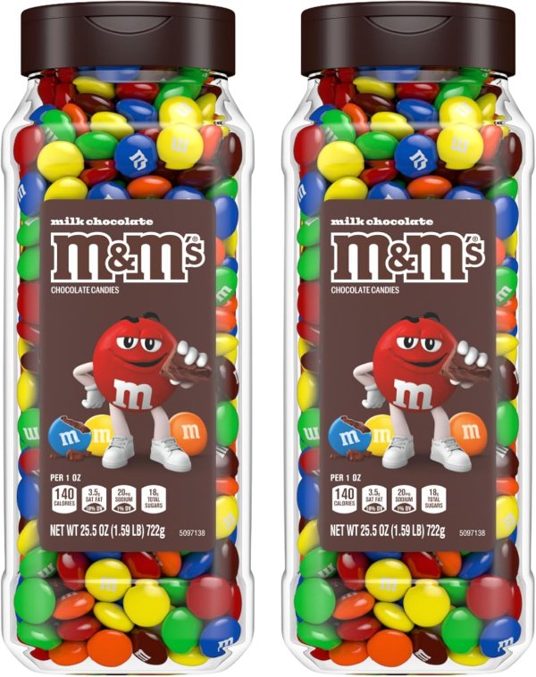 MMSWorld Milk Chocolate Candy Bulk Jars 25.5 oz Each, 2 Count (Pack of 5)