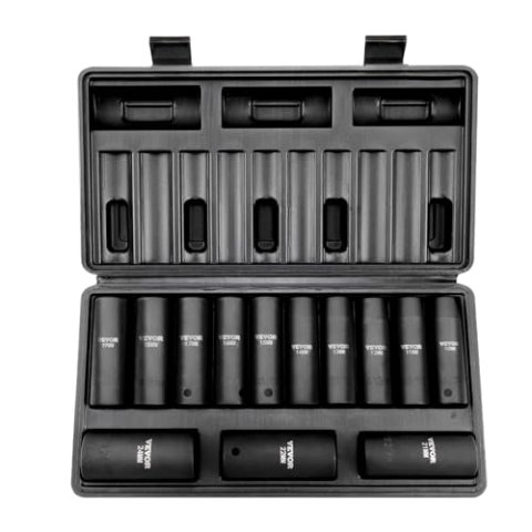 VEVOR 1/2" Drive Impact Socket Set 13-Piece 10-24mm CR-V Alloy Steel