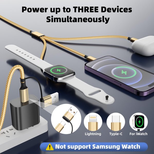 Firsting USB A/C 3合2多功能充电线 5英尺