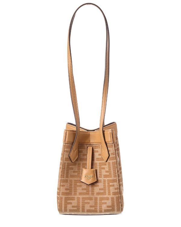 Origami Mini FF Jacquard & Leather Shoulder Bag