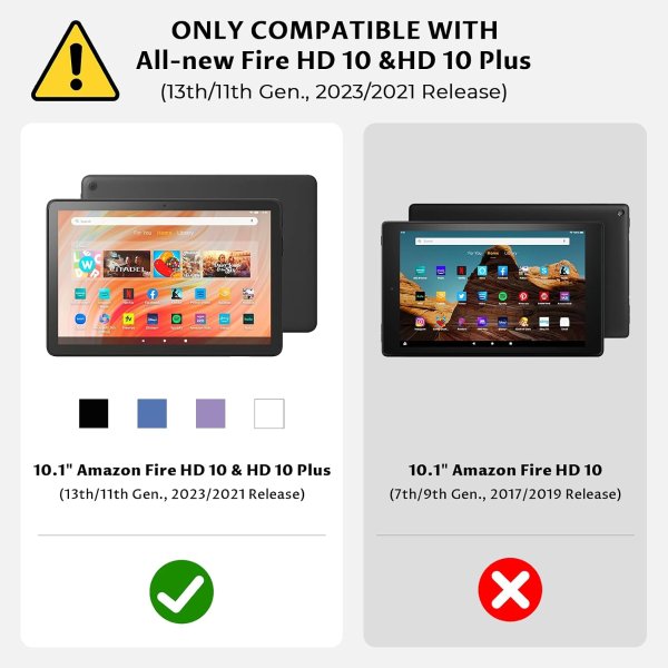 VORI Case for Kindle Fire HD 10 13th/11th Gen with Hand Strap and Auto Wake/Sleep