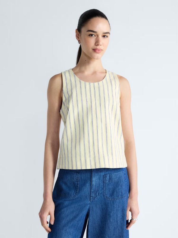 Women's Cropped Sleeveless Denim Top XS-XXL