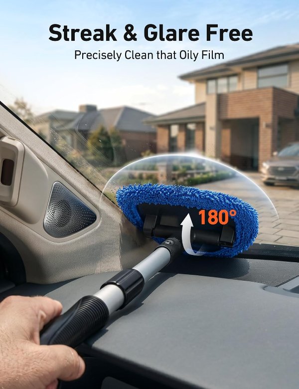  21-Inch Extra Long Windshield Cleaner Tool & Car Interior Detailing Kit