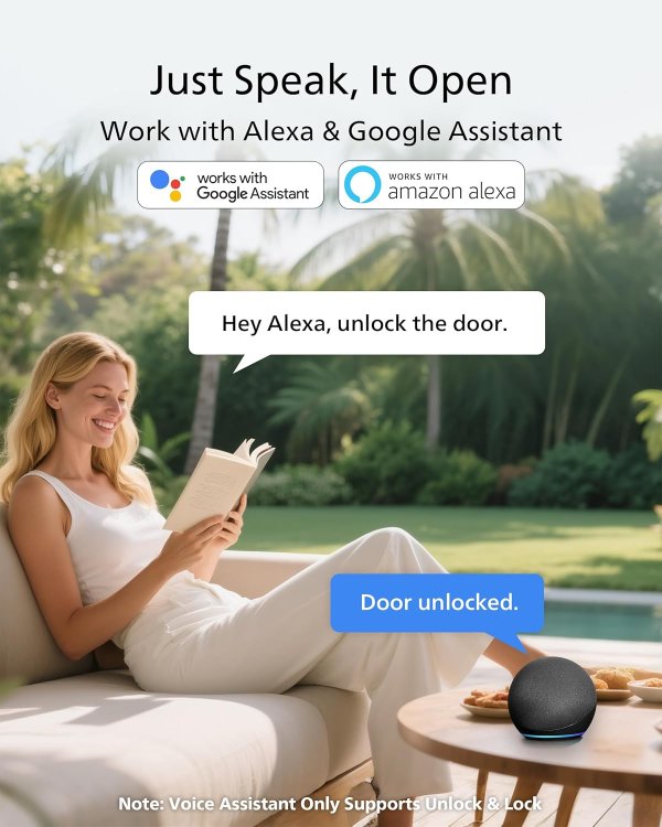 Philips Smart Door Lock with Handle Built-in WiFi App & Voice Control Fingerprint Keyless Deadbolt