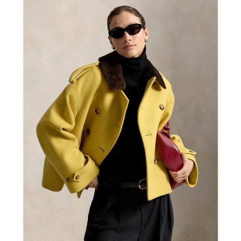 Ralph LaurenWool Coat Shearling Collar