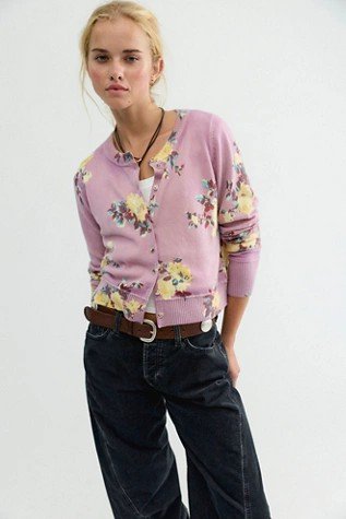 Nocturnal Patterned Cashmere Cardigan