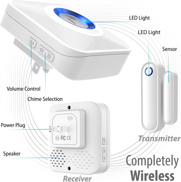 Fosmon WaveLink 无线门铃 500英尺 接收器+感应器