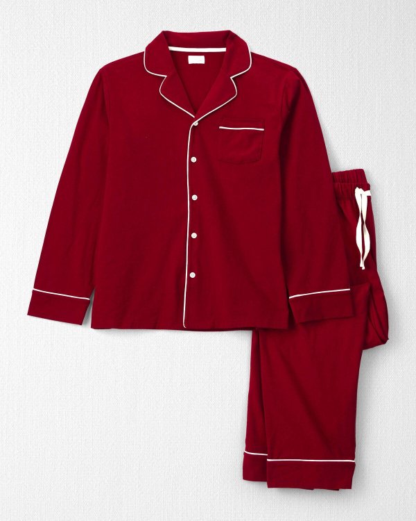 Little Planet 2-Piece Organic Cotton Coat Style Adult Pajamas