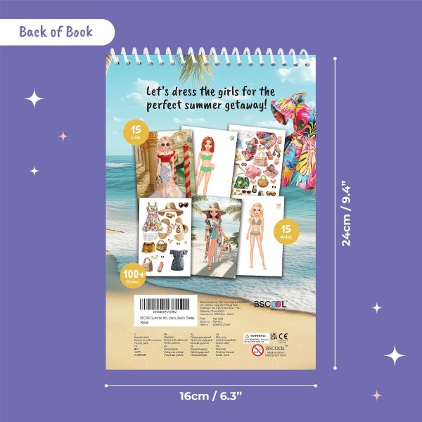 BSCOOL 女孩换装贴纸书 夏日时尚主题