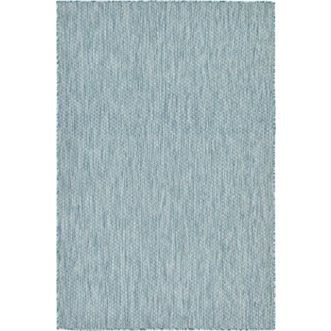 Unique Loom Casual Heathered Indoor/Outdoor Flatweave Area Rug 4'1" x 6'1" Rectangle