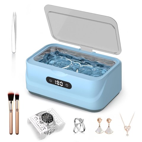 Klivvio Ultrasonic Jewelry Cleaner 48kHz Portable 13.5oz for Home and Travel