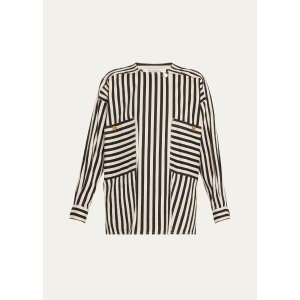 Max Mara  条纹真丝衬衫夹克