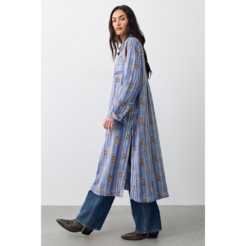 We The Free Brick Lane Jacquard Maxi Shirt Jacket