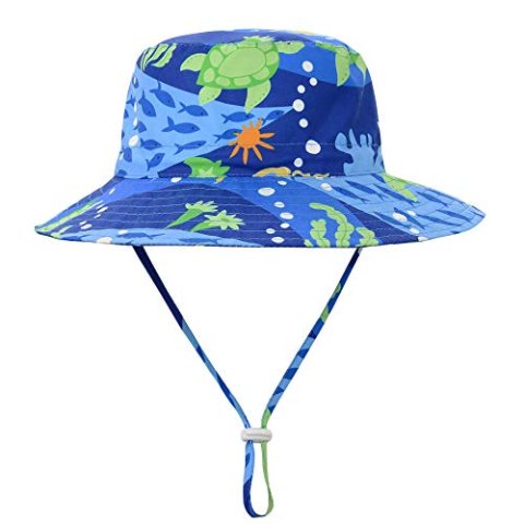 Komorebi Baby Bucket Sun Hat Wide Brim Turtle 6-12 Months