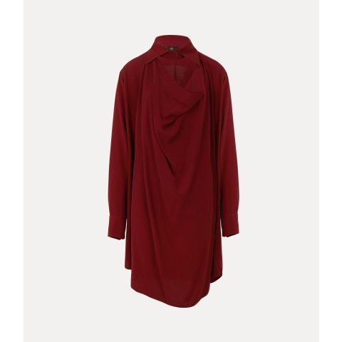 Square Dress Pointed Collar Asymmetric Hem